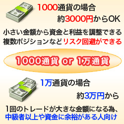 1000通貨対応のFX会社でトレードす